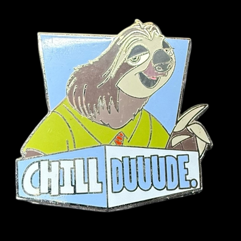 Disney Parks Pin Zootopia Flash The Sloth "Chill Dude" Trading Pin